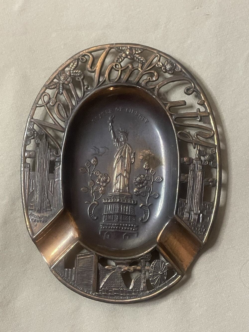 Ashtray New York City Statue of Liberty & Empire State Made In Japan
